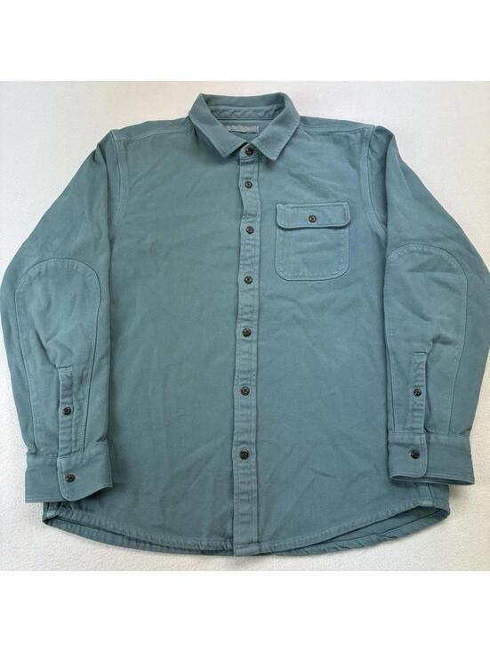 Outerknown Other - Outerknown Twill Flannel Rambler Shirt Organic Cotton Medium Turquoise Blue